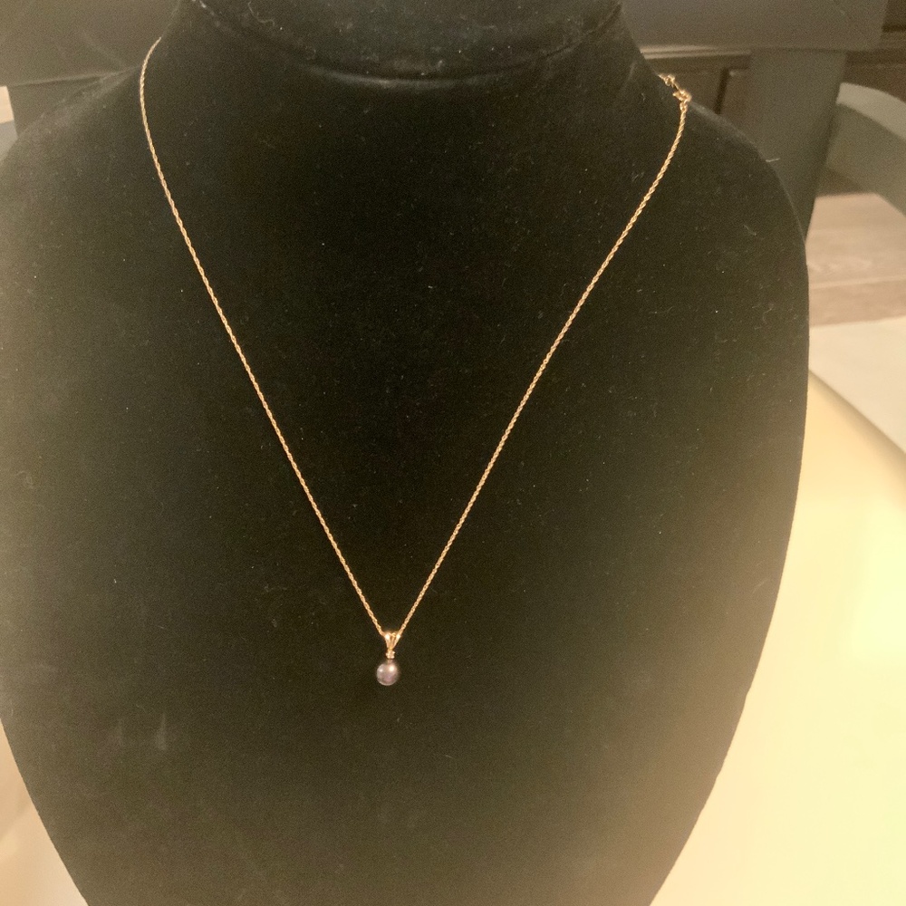 Solid 14K Silver Grey Tahitian AAA Pearl Pendant